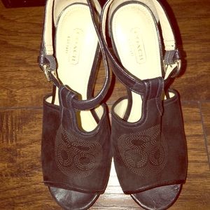 Coach leather wedges